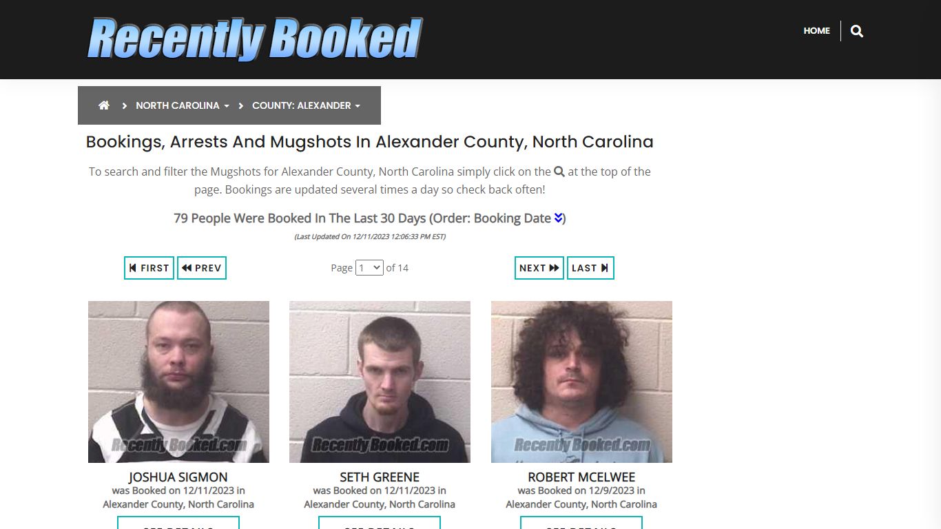 Bookings, Arrests and Mugshots in Alexander County, North Carolina